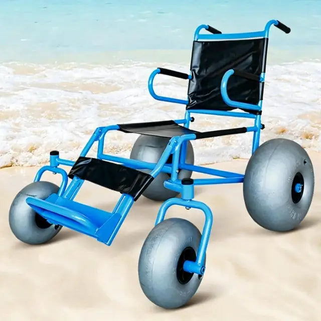 Beach wheelchair on the sand